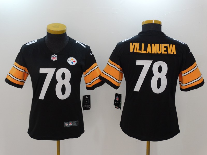 Women Pittsburgh Steelers #78 Villanueva Black Nike Vapor Untouchable Limited NFL Jerseys